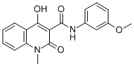 structure of CAS# 303093-34-7, 2-Hydroxy-N-(3-Methoxyphenyl)-1-Methyl-4-Oxoquinoline-3-Carboxamide;2-Hydroxy-N-(3-Methoxyphenyl)-1-Methyl-4-Oxo-Quinoline-3-Carboxamide;2-Hydroxy-N-(3-Methoxyphenyl)-1-Methyl-4-Oxo-3-Quinolinecarboxamide;2-Hydroxy-4-Keto-N-(3-Methoxyphenyl)-1-Methyl-Quinoline-3-Carboxamide