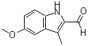 structure of CAS# 30464-90-5, 5-Methoxy-3-Methyl-1H-Indole-2-Carbaldehyde;5-methoxy-3-methylindole-2-carbaldehyde;BAS 10149169;MFCD06011082