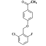 structure of CAS# 306934-77-0, 1-{4-[(2-Chloro-6-Fluorobenzyl)Oxy]Phenyl}Ethanone;1-(4-((2-chloro-6-fluorobenzyl)oxy)phenyl)ethanone;1-[4-(2-Chloro-6-fluorobenzyloxy)phenyl]ethan-1-one;1-{4-[(2-Chloro-6-fluorobenzyl)oxy]phenyl}-1-