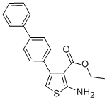 结构式 CAS# 307343-50-6, 2-氨基-4-[1,1'-联苯]-4-基-3-噻吩羧酸乙酯