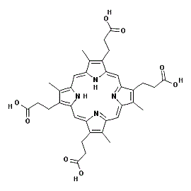 CAS#: 3082-03-9， 3,7,13,17-Tetramethyl-21H,23H-Porphine-2,8,12,18-Tetrapropanoic Acid