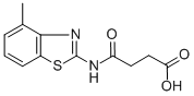 structure of CAS# 312594-50-6, 4-[(4-Methyl-2-Benzothiazolyl)Amino]-4-Oxo-Butanoic Acid;4-[(4-Methyl-1,3-Benzothiazol-2-Yl)Amino]-4-Oxo-Butanoate;4-Keto-4-[(4-Methyl-1,3-Benzothiazol-2-Yl)Amino]Butyrate;Zinc00181805