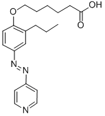 结构式 CAS# 312694-02-3, 6-[2-丙基-4-(4-吡啶基偶氮)苯氧基]己酸