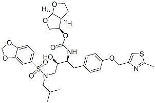 CAS#: 313682-08-5， [(1R,5S,6R)-2,8-Dioxabicyclo[3.3.0]Oct-6-Yl] N-[(2S,3R)-4-(Benzo[1,3]Dioxol-5-Ylsulfonyl-(2-Methylpropyl)Amino)-3-Hydroxy-1-[4-[(2-Methyl-1,3-Thiazol-4-Yl)Methoxy]Phenyl]Butan-2-Yl]Carbamate