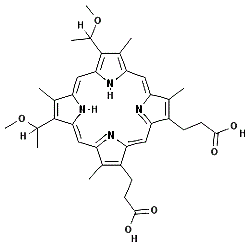 CAS 登录号：31444-62-9， 2,4-二-(alpha-甲氧基乙基)次卟啉-Ix二钾盐