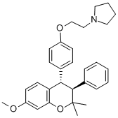 structure of CAS# 31477-60-8, Centchroman;1-[2-[4-[(3R,4R)-7-Methoxy-2,2-Dimethyl-3-Phenyl-Chroman-4-Yl]Phenoxy]Ethyl]Pyrrolidine;1-[2-[4-[(3R,4R)-7-Methoxy-2,2-Dimethyl-3-Phenyl-4-Chromanyl]Phenoxy]Ethyl]Pyrrolidine;Pyrrolidine, 1-(2-(4-(3,4-Dihydro-7-Methoxy-2,2-Dimethyl-3-Phenyl-2H-1-Benzopyran-4-Yl)Phenoxy)Ethyl)-, Trans-
