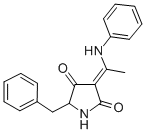 结构式 CAS# 33016-12-5, 3-(1-苯胺基乙亚基)-5-苄基吡咯烷-2,4-二酮
