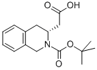 structure of CAS# 332064-64-9, Boc-(R)-2-Tetrahydroisoquinoline Acetic Acid;2-[(1R)-1-[(Tert-Butoxy)Carbonyl]-Decahydroisoquinolin-1-Yl]Acetic Acid;BOC-(R)-1,2,3,4-TETRAHYDROISOQUINOLINE-3-ACETIC ACID;BOC-(R)-2-TETRAHYDROISOQUINOLINE ACETIC ACID