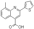 structure of CAS# 33289-45-1, 8-Methyl-2-(2-Thienyl)-4-Quinolinecarboxylic Acid;8-methyl-2-(thiophen-2-yl)quinoline-4-carboxylic acid;8-methyl-2-thien-2-ylquinoline-4-carboxylic acid;MFCD03420021
