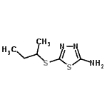 structure of CAS# 33313-08-5, 5-(Sec-Butylsulfanyl)-1,3,4-Thiadiazol-2-Amine;1,3,4-thiadiazol-2-amine, 5-[(1-methylpropyl)thio];1,3,4-Thiadiazol-2-amine, 5-[(1-methylpropyl)thio]-;1,3,4-Thiadiazole, 2-amino-5-(sec-butylthio)-