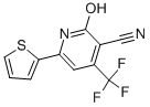 structure of CAS# 3335-45-3, 2-Hydroxy-6-(2-Thienyl)-4-(Trifluoromethyl)Nicotinonitrile;2-Hydroxy-6-Thien-2-Yl-4-(Trifluoromethyl)Pyridine-3-Carbonitrile 97%;2-Hydroxy-6-Thien-2-Yl-4-(Trifluoromethyl)Pyridine-3-Carbonitrile97%;2-HYDROXY-6-(THIEN-2-YL)-4-(TRIFLUOROMETHYL)PYRIDINE-3-CARBONITRILE