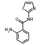 structure of CAS# 33373-89-6, 2-Amino-N-(1,3-Thiazol-2-Yl)Benzamide;(2-aminophenyl)-N-(1,3-thiazol-2-yl)carboxamide;2-amino-N-(1,3-thiazol-2-yl)benzamide;2-amino-N-(thiazol-2-yl)benzamide