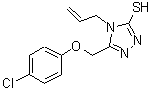 structure of CAS# 333767-06-9, 4-Allyl-5-[(4-Chlorophenoxy)Methyl]-4H-1,2,4-Triazole-3-Thiol;4-Allyl-5<wbr>-(4-chlor<wbr>o-phenoxy<wbr>methyl)-4<wbr>H-[1,2,4]<wbr>triazole-<wbr>3-thiol;5-[(4-chl<wbr>orophenox<wbr>y)methyl]<wbr>-4-(prop-<wbr>2-en-1-yl<wbr>)-4H-1,2,<wbr>4-triazol<wbr>e-3-thiol;5-[(4-chl<wbr>orophenox<wbr>y)methyl]<wbr>-4-prop-2<wbr>-enyl-1,2<wbr>,4-triazo<wbr>le-3-thiol