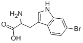 structure of CAS# 33599-61-0, 6-Bromo-DL-Tryptophan;6-Bromo-DL-Tryptophan, (SR)-2-Amino-3-(6-Bromoindolyl)Propionic Acid;DL-2-AMINO-3-(6-BROMOINDOLYL)PROPIONIC ACID;6-BROMO-DL-TRYPTOPHAN