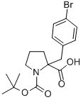 结构式 CAS# 336817-91-5, 1-叔丁氧羰基-2-(4-溴苄基)-2-吡咯烷羧酸