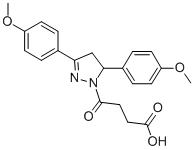 structure of CAS# 337482-89-0, 4-[(5S)-3,5-Bis(4-Methoxyphenyl)-4,5-Dihydropyrazol-1-Yl]-4-Oxobutyric acid;4-[(5S)-3,5-Bis(4-Methoxyphenyl)-4,5-Dihydropyrazol-1-Yl]-4-Oxo-Butanoate;4-[(5S)-3,5-Bis(4-Methoxyphenyl)-4,5-Dihydropyrazol-1-Yl]-4-Keto-Butyrate;Zinc04856274
