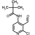 结构式 CAS# 338452-91-8, N-(2-氯-3-甲酰基-4-吡啶基)-2,2-二甲基丙酰胺