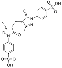 CAS#: 34142-26-2， 4-[3-Methyl-4-[(E)-[3-Methyl-5-Oxo-1-(4-Sulfophenyl)Pyrazol-4-Ylidene]Methyl]-5-Oxo-4H-Pyrazol-1-Yl]Benzenesulfonic Acid