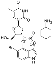 structure of CAS# 341973-00-0, 5-Bromo-4-Chloro-3-Indoxyl Thymidine-3'-Phosphate, Cyclohexylammonium Salt;5-BROMO-4-CHLORO-3-INDOXYL THYMIDINE-3'-PHOSPHATE, CYCLOHEXYLAMMONIUM SALT;5-Bromo-4-Chloro-3-Indolylthymidine-3’-Phosphatecyclohexylammoniumsalt;X-THYMIDINE-3'-PHOSPHATE CYCLOHEXYLAMMONIUM SALT