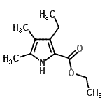 structure of CAS# 34549-93-4, Ethyl 3-Ethyl-4,5-Dimethyl-1H-Pyrrole-2-Carboxylate;Ethyl 3-ethyl-4,5-dimethyl-1H-pyrrole-2-carboxylate #