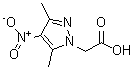 structure of CAS# 345637-69-6, (3,5-Dimethyl-4-Nitro-1H-Pyrazol-1-Yl)Acetic Acid;(3,5-Dimethyl-4-nitropyrazol-1-yl)acetic acid;(3,5-Dimethyl-4-nitro-pyrazol-1-yl)-acetic acid;{4-nitro-3,5-dimethyl-1H-pyrazol-1-yl}acetic acid