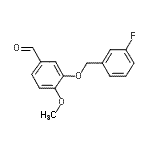结构式 CAS# 346459-53-8, 3-[(3-氟苄基)氧基]-4-甲氧基苯甲醛
