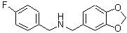structure of CAS# 346725-54-0, 1-(1,3-Benzodioxol-5-Yl)-N-(4-Fluorobenzyl)Methanamine;(1,3-benzodioxol-5-ylmethyl)(4-fluorobenzyl)amine;(2H-benzo<wbr>[3,4-d]1,<wbr>3-dioxola<wbr>n-5-ylmet<wbr>hyl)[(4-f<wbr>luorophen<wbr>yl)methyl<wbr>]amine;1,3-benzodioxol-5-yl-N-(4-fluorobenzyl)methanamine