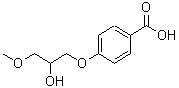 结构式 CAS# 3478-54-4, 4-(2-羟基-3-甲氧基丙氧基)苯甲酸