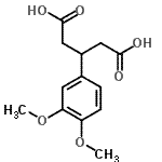 structure of CAS# 34811-27-3, 3-(3,4-Dimethoxyphenyl)Pentanedioic Acid;3-(3,4-dimethoxyphenyl)pentanedioic acid;pentanedioic acid, 3-(3,4-dimethoxyphenyl);BIM-0043029.P001