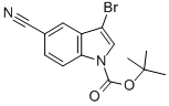 结构式 CAS# 348640-12-0, 3-溴-5-氰基吲哚-1-羧酸叔丁酯