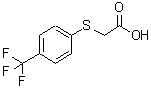 structure of CAS# 349-83-7, 2-(4-(Trifluoromethyl)Phenylthio)Acetic Acid;2-[[3-(Trifluoromethyl)Phenyl]Thio]Acetate;2-[3-(Trifluoromethyl)Phenyl]Sulfanylethanoate;Zinc00131941