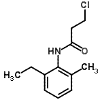 structure of CAS# 349097-68-3, 3-Chloro-N-(2-Ethyl-6-Methylphenyl)Propanamide;MFCD01352242;propanamide, 3-chloro-N-(2-ethyl-6-methylphenyl);propanamide, 3-chloro-N-(2-ethyl-6-methylphenyl)-