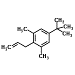 structure of CAS# 34918-83-7, 2-Allyl-1,3-Dimethyl-5-(2-Methyl-2-Propanyl)Benzene;3-(4-tert-Butyl-2,6-dimethylphenyl)-1-propene