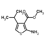structure of CAS# 349662-66-4, Methyl 2-Amino-4-Isopropyl-3-Thiophenecarboxylate;3-thiophe<wbr>necarboxy<wbr>lic acid,<wbr> 2-amino-<wbr>4-(1-meth<wbr>ylethyl),<wbr> methyl e<wbr>ster;MFCD08059068