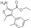 structure of CAS# 350990-31-7, Ethyl 2-Amino-4-(2,5-Dimethylphenyl)-5-Methyl-3-Thiophenecarboxylate;2-amino-4-(1,3-benzothiazol-2-yl)phenylamine;2-Amino-4-(2,5-dimethyl-phenyl)-5-methyl-thiophene;2-Amino-4<wbr>-(2,5-dim<wbr>ethyl-phe<wbr>nyl)-5-me<wbr>thyl-thio<wbr>phene-3-c<wbr>arboxylic<wbr> acid eth<wbr>yl ester