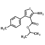 structure of CAS# 350997-25-0, Isopropyl 2-Amino-4-(4-Methylphenyl)-3-Thiophenecarboxylate;isopropyl 2-amino-4-(4-methylphenyl)-3-thiophenecarboxylate;methyleth<wbr>yl 2-amin<wbr>o-4-(4-me<wbr>thylpheny<wbr>l)thiophe<wbr>ne-3-carb<wbr>oxylate;propan-2-<wbr>yl 2-amin<wbr>o-4-(4-me<wbr>thylpheny<wbr>l)thiophe<wbr>ne-3-carb<wbr>oxylate