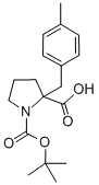 结构式 CAS# 351002-82-9, 叔丁氧羰基-alpha-(4-甲基苄基)-DL-脯氨酸