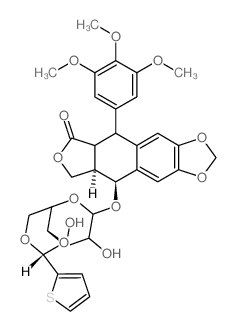 CAS#: 35317-31-8， (8aR,9S)-9-[[(2R)-7,8-Dihydroxy-2-(2-Thienyl)-4,4a,6,7,8,8a-Hexahydropyrano[5,6-d][1,3]Dioxin-6-Yl]Oxy]-5-(3,4,5-Trimethoxyphenyl)-5a,8,8a,9-Tetrahydro-5H-Isobenzofurano[6,5-f][1,3]Benzodioxol-6-One