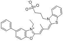CAS#: 35574-16-4， 3-[(2Z)-2-[(E)-3-(3-Ethyl-5-Phenyl-2H-1,3-Benzoxazol-1-Ium-2-Yl)-2-Methylprop-2-Enylidene]-1,3-Benzothiazol-3-Yl]Propane-1-Sulfonate