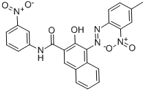 CAS 登录号：3564-22-5， 3-羟基-4-((4-甲基-2-硝基苯基)偶氮)-N-(3-硝基苯基)萘-2-甲酰胺