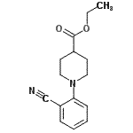 structure of CAS# 357670-16-7, Ethyl 1-(2-Cyanophenyl)-4-Piperidinecarboxylate;4-Piperidinecarboxylicacid,1-(2-cyanophenyl)-,ethylester;Ethyl 1-(2-cyanophenyl)-4-piperidinecarboxylate;ethyl 1-(2-cyanophenyl)piperidine-4-carboxylate