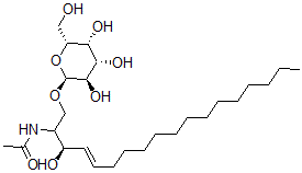 structure of CAS# 35823-61-1, N-[(E,3R)-3-Hydroxy-1-[(2S,3R,4S,5R,6R)-3,4,5-Trihydroxy-6-(Hydroxymethyl)Oxan-2-Yl]Oxyoctadec-4-En-2-Yl]Acetamide;N-[(E,2R)-2-Hydroxy-1-[[(2S,3R,4S,5R,6R)-3,4,5-Trihydroxy-6-(Hydroxymethyl)Tetrahydropyran-2-Yl]Oxymethyl]Heptadec-3-Enyl]Acetamide;N-[(E,2R)-2-Hydroxy-1-[[(2S,3R,4S,5R,6R)-3,4,5-Trihydroxy-6-(Hydroxymethyl)-2-Tetrahydropyranyl]Oxymethyl]Heptadec-3-Enyl]Acetamide;N-[(E,2R)-2-Hydroxy-1-[[(2S,3R,4S,5R,6R)-3,4,5-Trihydroxy-6-Methylol-Tetrahydropyran-2-Yl]Oxymethyl]Heptadec-3-Enyl]Acetamide