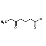 structure of CAS# 3637-13-6, 5-Oxoheptanoic Acid;4-propionyl butyric acid;5-oxo-heptanoic acid;MFCD01320159