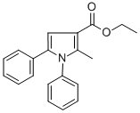 structure of CAS# 3652-61-7, Ethyl 2-Methyl-1,5-Diphenylpyrrole-3-Carboxylate;2-Methyl-1,5-Di(Phenyl)-3-Pyrrolecarboxylic Acid Ethyl Ester;2-Methyl-1,5-Di(Phenyl)Pyrrole-3-Carboxylic Acid Ethyl Ester;St5407081