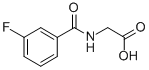 structure of CAS# 366-47-2, (3-Fluoro-Benzoylamino)-Acetic Acid;2-[[(3-Fluorophenyl)-Oxomethyl]Amino]Acetate;2-[(3-Fluorophenyl)Carbonylamino]Ethanoate;Zinc00140796