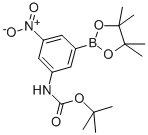 structure of CAS# 374595-05-8, (3-Boc-Amino-5-Nitrophenyl)Boronic Acid;Carbamic Acid, [3-Nitro-5-(4,4,5,5-Tetramethyl-1,3,2-Dioxaborolan-2-Yl)Phenyl]-, 1,1-Dimethylethyl Ester (9CI);3-Amino-5-Nitrobenzeneboronic Acid, Pinacol Ester N-BOC Protected;N-BOC-3-AMINO-5-NITROBENZENEBORONIC ACID, PINACOL ESTER