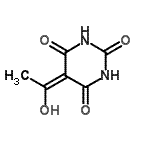 structure of CAS# 374762-40-0, 5-(1-Hydroxyethylidene)-2,4,6(1H,3H,5H)-Pyrimidinetrione;5-(1-Hydroxyethylidene)pyrimidine-2,4,6(1H,3H,5H)-trione;MFCD01852679
