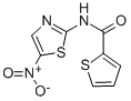 structure of CAS# 3810-35-3, Tenonitrozole;N-(5-Nitrothiazol-2-Yl)Thiophene-2-Carboxamide;N-(5-Nitro-2-Thiazolyl)-2-Thiophenecarboxamide;Moniflagon