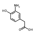 structure of CAS# 38196-08-6, (3-Amino-4-Hydroxyphenyl)Acetic Acid;(3-Amino-4-hydroxyphenyl)acetic acid;(3-amino-4-hydroxyphenyl)aceticacid;2-(3-amino-4-hydroxyphenyl)acetic acid