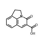 structure of CAS# 386715-43-1, 4-Oxo-1,2-Dihydro-4H-Pyrrolo[3,2,1-Ij]Quinoline-5-Carboxylic Acid;1,2-Dihyd<wbr>ro-4-oxo-<wbr>pyrrolo[3<wbr>,2,1-ij]-<wbr>quinoline<wbr>-5-carbox<wbr>aldehyde;1,2-Dihyd<wbr>ro-4-oxo-<wbr>pyrrolo[3<wbr>,2,1-ij]-<wbr>quinoline<wbr>-5-carbox<wbr>ylic acid;4-Oxo-1,2<wbr>-dihydro-<wbr>4H-pyrrol<wbr>o[3,2,1-i<wbr>j]quinoli<wbr>n-5-carbo<wbr>xylic acid